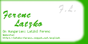 ferenc latzko business card